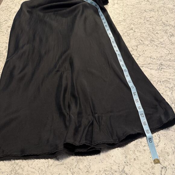 VTG Nightgown Bed Jacket Silk Peignoir Set 70s Bergdorf Goodman Black Lace S/M - Picture 16 of 16